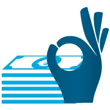 Икона на банкноти и жест за одобрение