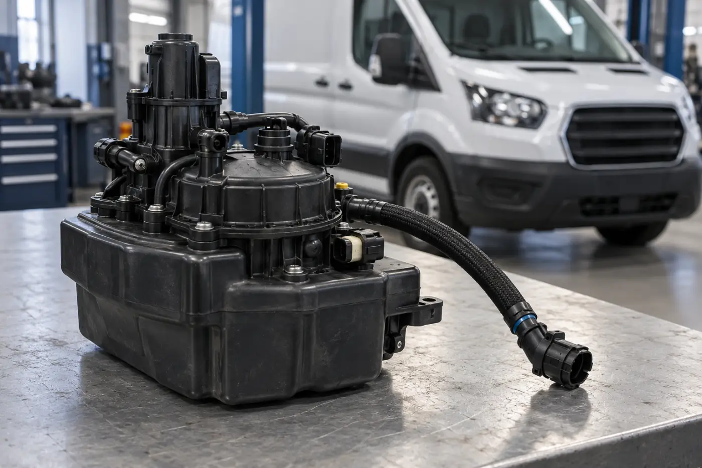 Илюстрация: помпен модул и връзки на AdBlue при Ford
