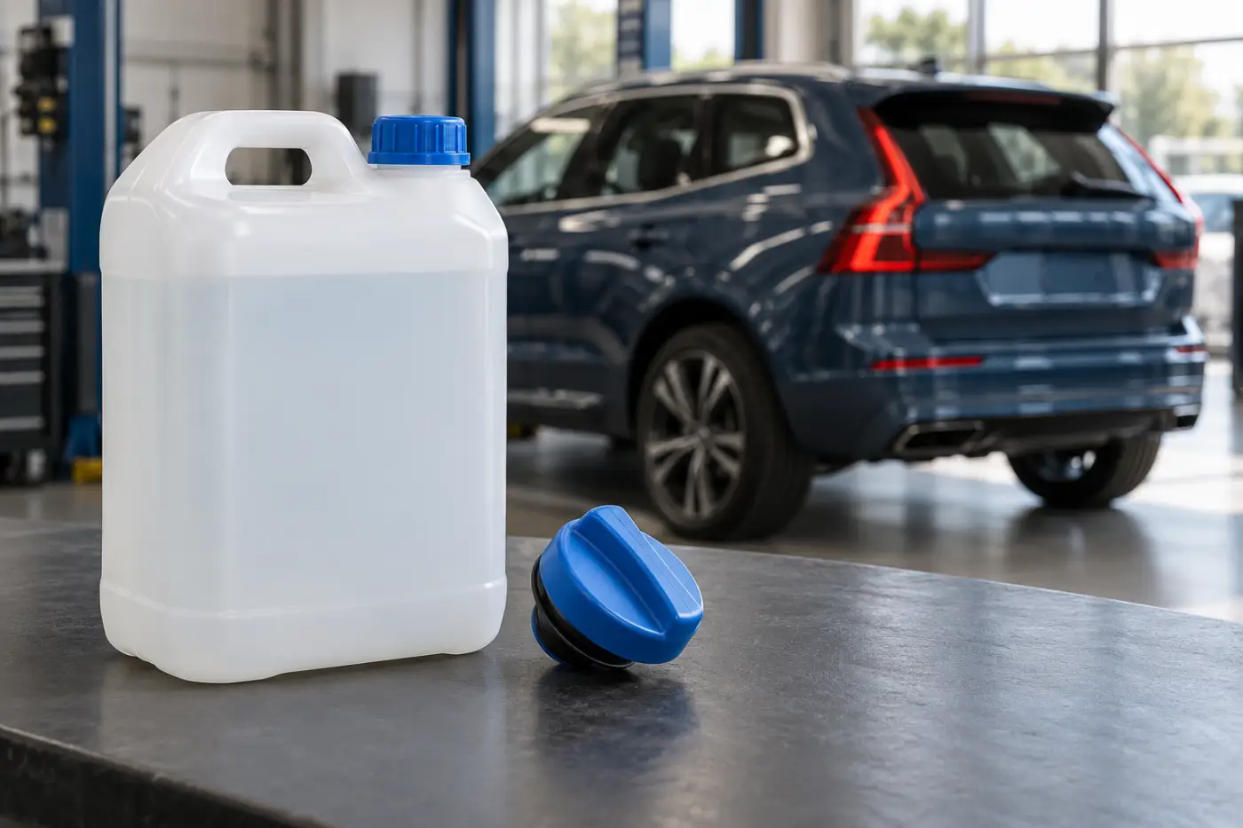 Илюстрация: съд за AdBlue и капачка за пълнене при Volvo