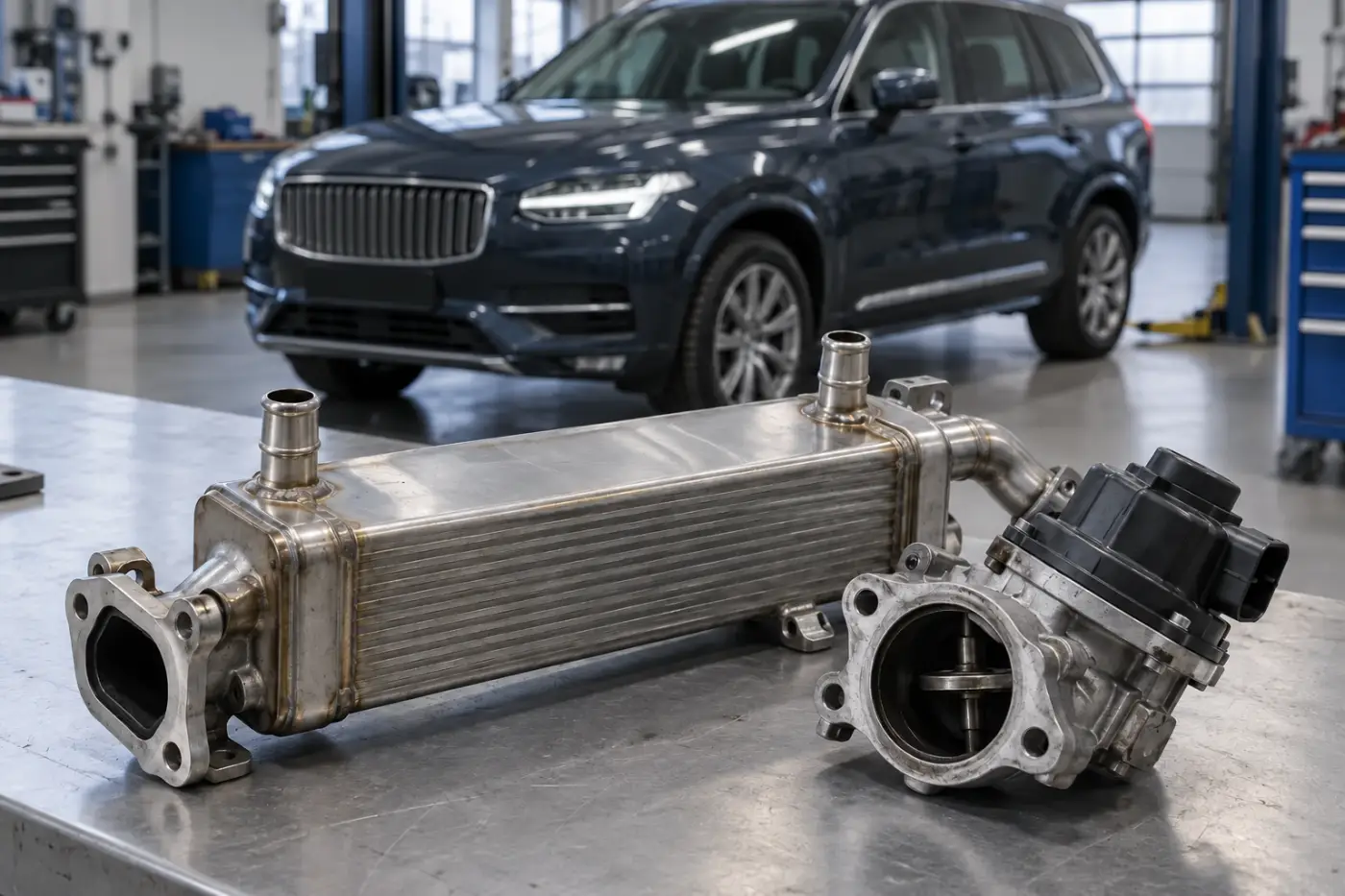 Илюстрация: EGR охладител и клапан при Volvo