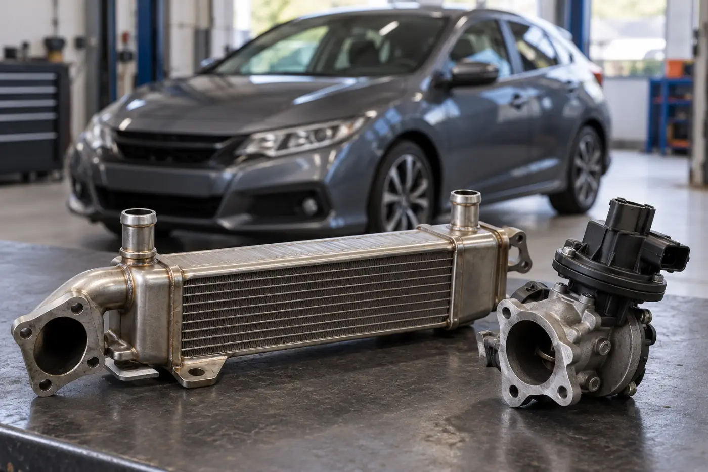 Илюстрация: EGR охладител и клапан при Honda